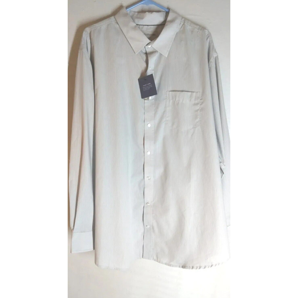 NWT Croft & Barrow 2XB XXL Big and Tall Mens Dress Shirt Gray w/ Gray Stripe